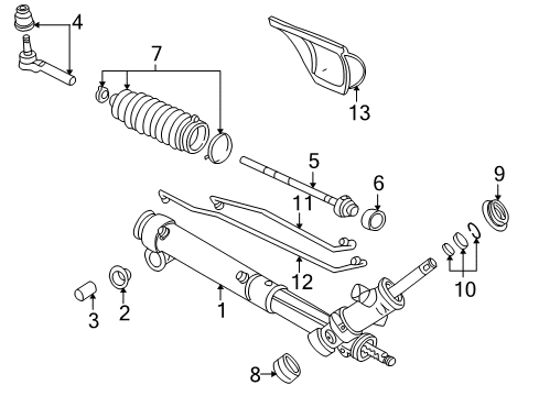 2004 Pontiac Montana P/S Pump & Hoses, Steering Gear & Linkage Gear Kit, Steering (Remanufacture) Diagram for 26098001