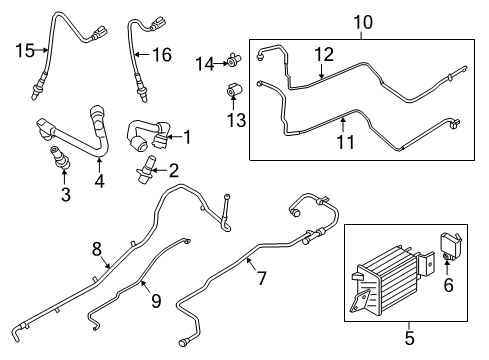 2018 Ford F-150 Fuel Injection Fuel Rail Diagram for JR3Z-9D280-A