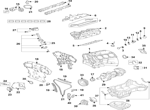 2022 Nissan Pathfinder Engine Parts, Mounts, Cylinder Head & Valves, Camshaft & Timing, Variable Valve Timing, Oil Cooler, Oil Pan, Oil Pump, Crankshaft & Bearings, Pistons, Rings & Bearings Gasket - Rocker Cover Diagram for 13270-9PM0B