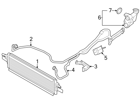 2021 BMW M3 Oil Cooler TRANSMISSION OIL COOLER LINE Diagram for 17228096456