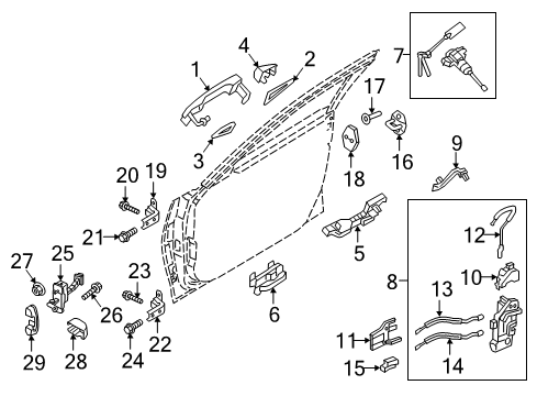 2015 Hyundai Genesis Front Door Checker Assembly-Front Door, RH Diagram for 79390-B1000