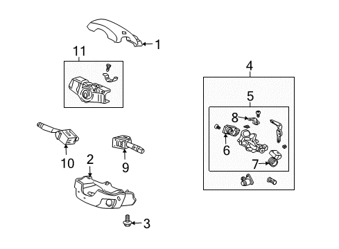 2008 Honda Element Switches LOCK ASSY., STEERING Diagram for 06351-SCV-C10