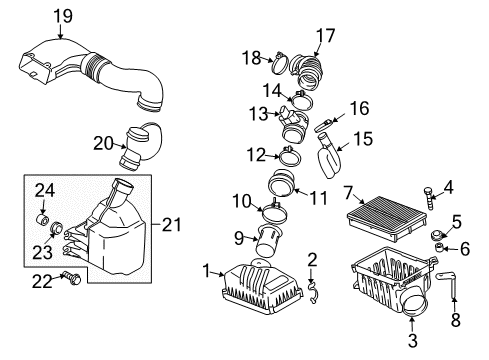 2008 Hyundai Tucson Filters Clamp-Hose Diagram for 2813538000