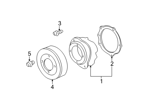 2005 Buick Rendezvous Cooling System, Radiator, Water Pump, Cooling Fan Water Pump Assembly Bolt Diagram for 14078823