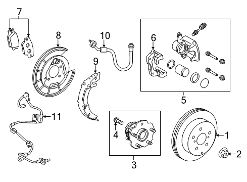 2013 Toyota RAV4 Parking Brake Caliper Assembly Diagram for 47830-0R030