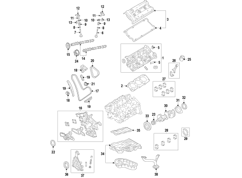 2012 Toyota Highlander Engine Parts, Mounts, Cylinder Head & Valves, Camshaft & Timing, Variable Valve Timing, Oil Pan, Oil Pump, Balance Shafts, Crankshaft & Bearings, Pistons, Rings & Bearings Insulator, Engine Mounting, RH(For Transverse Engine) Diagram for 12362-31040