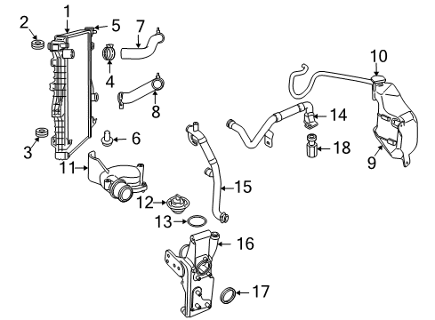 2011 Ram 2500 Radiator & Components Housing-THERMOSTAT Diagram for 68145495AA
