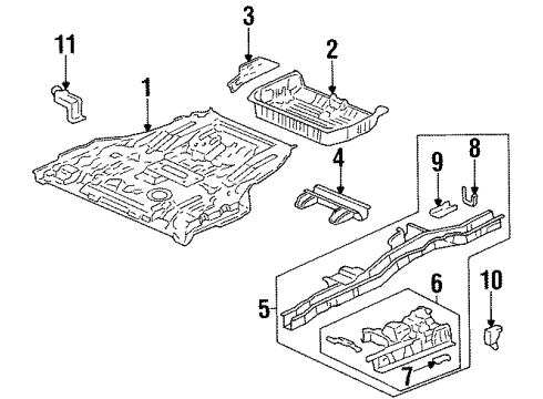 Honda 04655-SX0-300ZZ Panel Set, RR. Floor