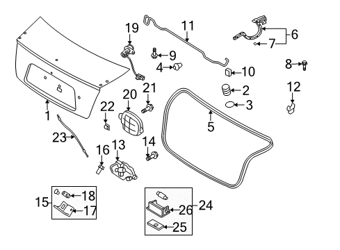 2008 Kia Spectra Trunk Lid Bumper-Door Overslam Diagram for 8219138010