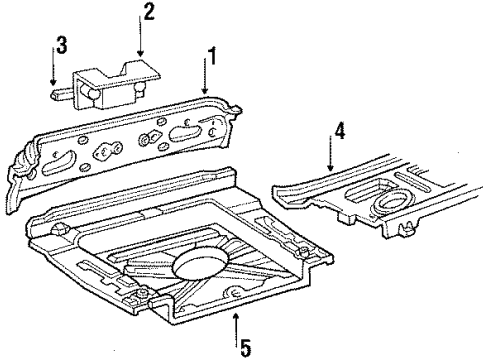 1984 Mercury Grand Marquis Rear Body, Rear Upper Body, Rear Floor & Rails Reinforcement Diagram for D9AZ54113B48A