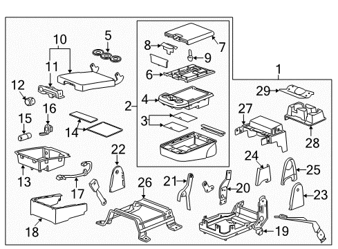 2012 Chevrolet Silverado 3500 HD Front Seat Components Lid Diagram for 20864153