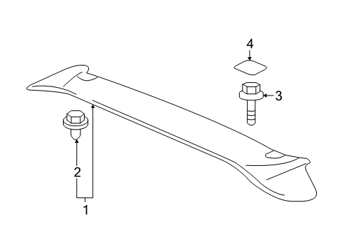 2010 Honda Fit Rear Spoiler Spoiler Assembly, Tailgate (Deep Sapphire Blue Pearl) Diagram for 74900TK6A01ZA