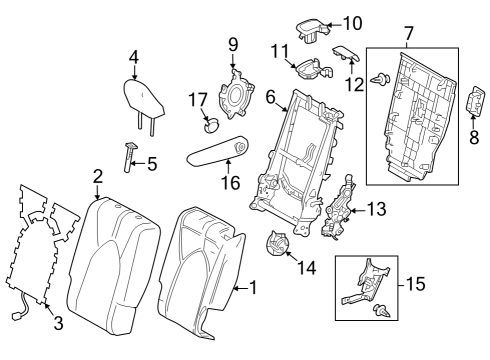 Second Row Seats Bezel Diagram for 725980E060