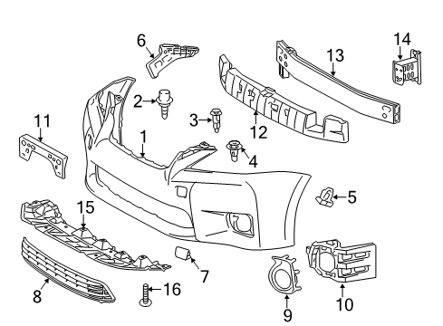2014 BMW 335i Front Bumper Front Bumper Extension Mounting Bracket Diagram for 5211476030