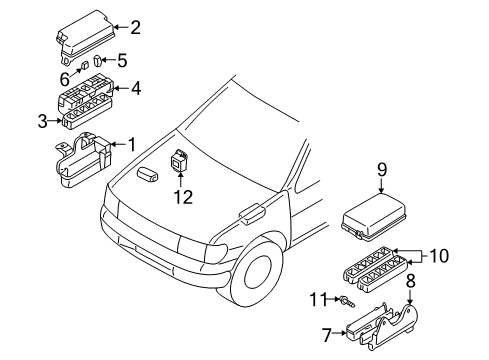 1998 Nissan Pathfinder Electrical Components Lower-FUSIBLE Link Holder Cover Diagram for 243820W000