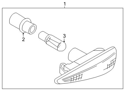 2002 BMW 330i Side Repeater Lamps Suppl. Direction Indicator, Yellow, Left Diagram for 63137165913
