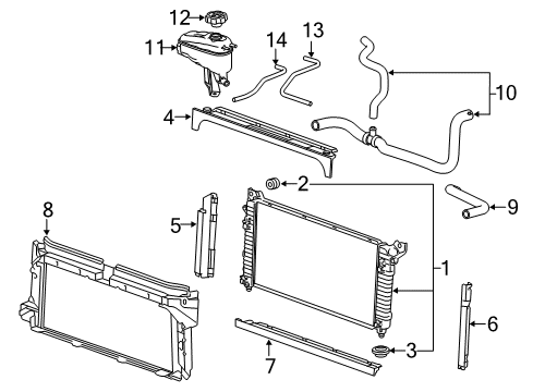2017 Cadillac Escalade Radiator & Components Seal Diagram for 84241506