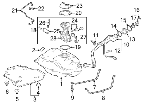2021 Toyota Corolla Fuel Supply Filler Pipe Bolt Diagram for 90119A0396
