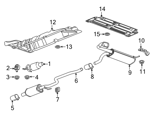 2018 Chevrolet Cruze Exhaust Components Muffler W/Tailpipe Hanger Diagram for 39112907
