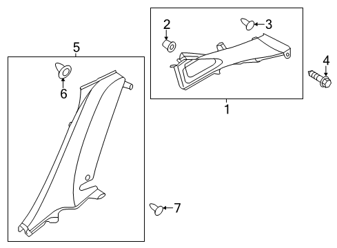 2013 Hyundai Elantra GT Interior Trim - Quarter Panels Trim Assembly-Rear Pillar LH Diagram for 85850A5000RY
