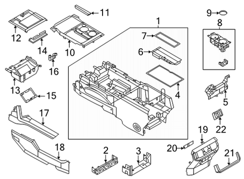 Front Console HOLDER - CUP Diagram for ML3Z1513562BA