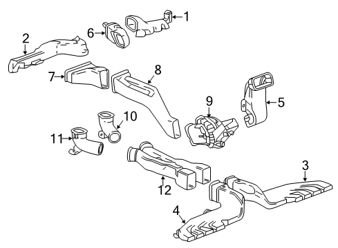 2019 Buick Envision Ducts Outlet Duct Diagram for 25884817