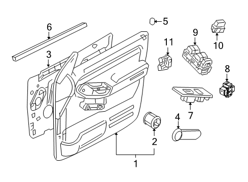 2007 Ford Explorer Sport Trac Front Door Mirror Switch Diagram for 7L2Z17B676AA