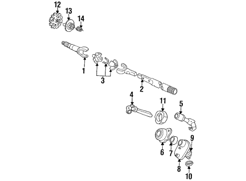 1990 Chrysler TC Maserati Shaft & Internal Components Coupling Upper Steering Shaft Diagram for 4470216
