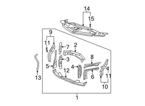 2010 Acura MDX Radiator Support Cushion, Hood Diagram for 74175SDAA00
