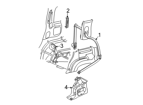 2004 Ford Explorer Rear Seat Belts Diagram 2 - Thumbnail