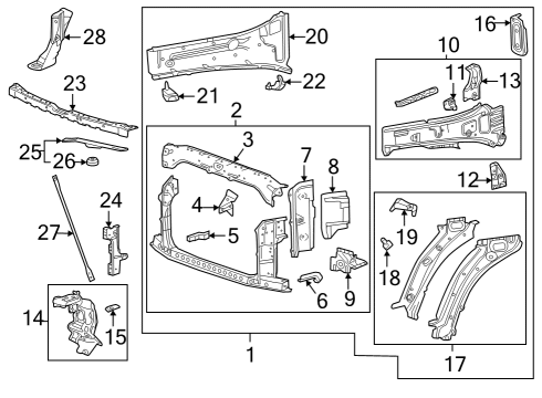 Radiator Support INSULATOR-RAD UPR Diagram for 84130582
