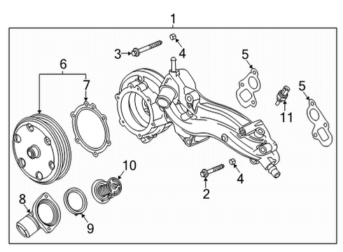 2020 Chevrolet Corvette Water Pump Water Pump Assembly Gasket Diagram for 12657430