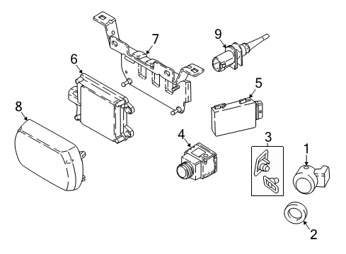 2002 Mazda Tribute Electrical Components - Front Bumper Set, Mounting, Pdc/Pma Sensor, Front Diagram for 51118092100