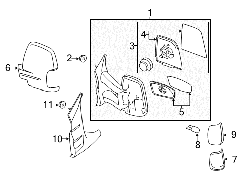 2016 Ford Transit-250 Mirrors Mirror Assembly Diagram for CK4Z17682HB
