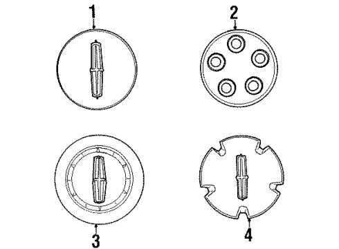 1998 Lincoln Continental Wheel Covers & Trim Wheel Cap Diagram for F8OZ1130BA