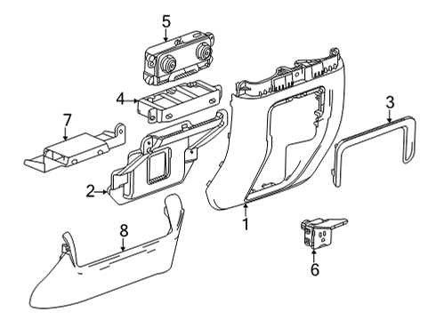 2022 Chevrolet Suburban Center Console Applique Diagram for 84416147