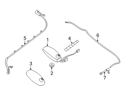 2019 Nissan Pathfinder Antenna & Radio Feeder-Antenna Diagram for 282413JL0A