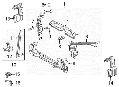 2016 Toyota Corolla Switches & Sensors Upper Tie Bar Diagram for 5320502210