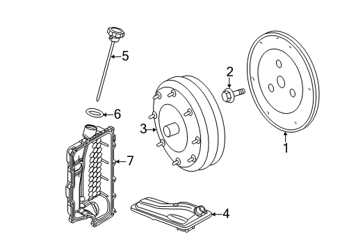 2013 Ford Police Interceptor Utility Automatic Transmission Flywheel Bolt Diagram for 7T4Z6379AA