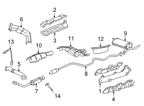 1998 Chevrolet Malibu Exhaust Components, Exhaust Manifold Exhaust Muffler Assembly (W/ Tail Pipe) Diagram for 22651052
