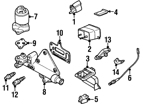 2000 Daewoo Leganza Senders EGR Valve Gasket Diagram for 90467547