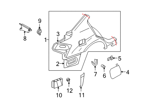 2013 Infiniti G37 Fuel Door Holder-Filler Cap Diagram for 17255JK000