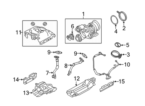 2020 BMW M8 Gran Coupe Turbocharger & Components HEAT SHIELD, TURBOCHARGER, U Diagram for 11657856414