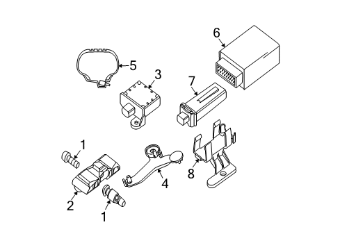 2010 BMW 528i xDrive Tire Pressure Monitoring Holder, Reception Antenna Rdc Diagram for 36206771836