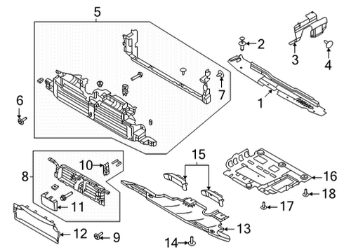 Air Deflector - Radiator Support Distance Sensor Screw Diagram for W506855S450X