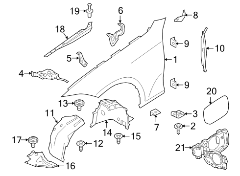 Fender & Components WHEEL ARCH COVER, FRONT SECT Diagram for 51717315730