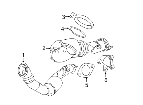 2012 BMW 740i Exhaust Manifold Holder Catalytic Converter Near Engine Diagram for 18307594011