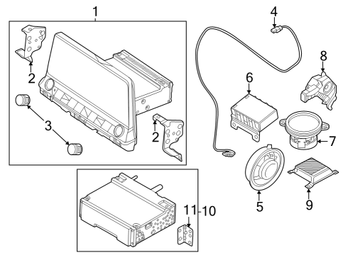 Sound System Sub Woofer Speaker Assembly Diagram for 96311Q5000