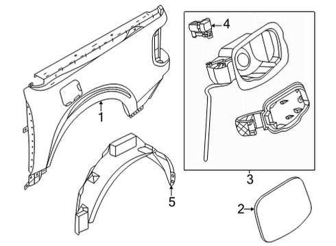 2022 Ford Maverick Quarter Panel & Components FILLER - QUARTER PANEL Diagram for NZ6Z60278B51A