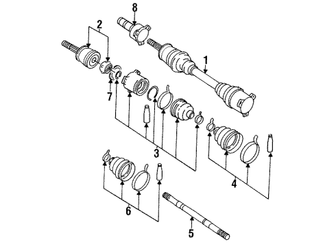 1994 Infiniti J30 Axle Components - Rear Shaft Assembly-Rear Drive, L Diagram for 396010P500